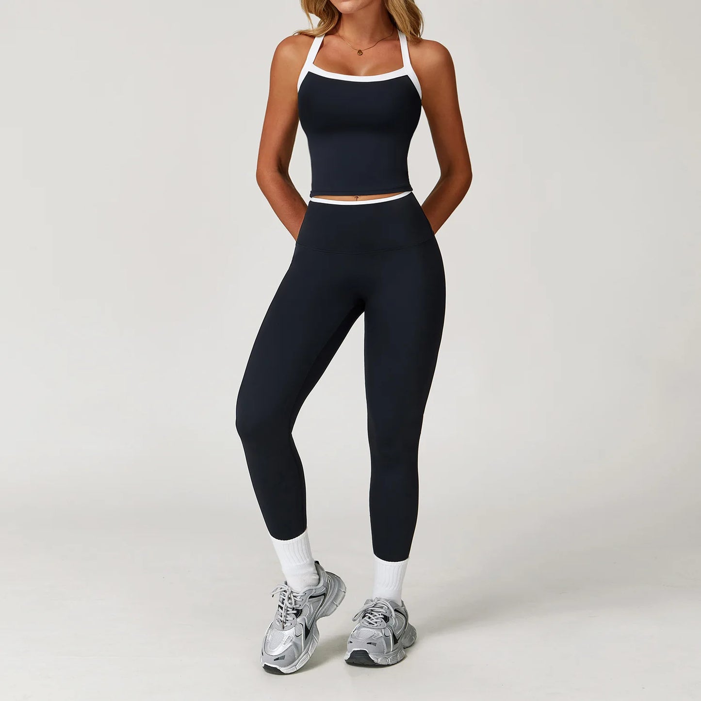 Yoga Set for Women Tight-fitting Gym Outfit Sportswear Yoga Vest Running Shorts Fitness Clothes