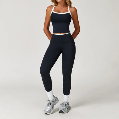 Yoga Set for Women Tight-fitting Gym Outfit Sportswear Yoga Vest Running Shorts Fitness Clothes