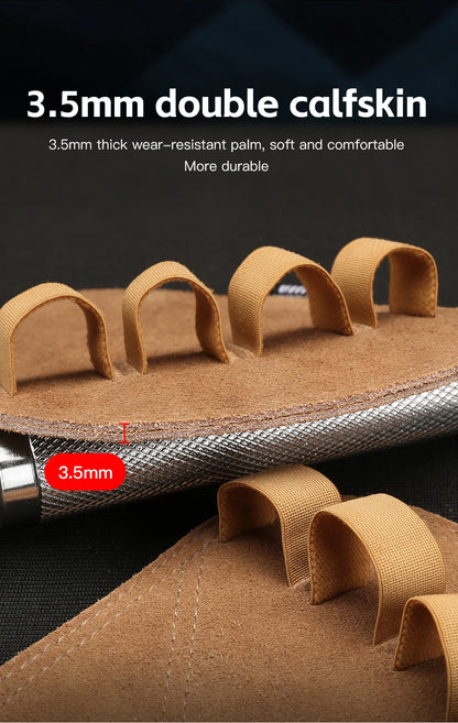 Powerlifting Gym Gloves Breathable Gloves Weightlifting Leather Palm Guard Fitness Gloves for Men Women