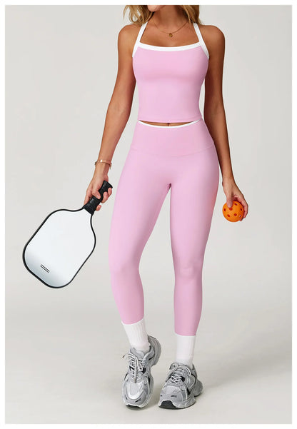 Yoga Set for Women Tight-fitting Gym Outfit Sportswear Yoga Vest Running Shorts Fitness Clothes