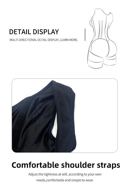 Body Shaper Women Shapewear Bodysuit 9-bone High Compression Girdles Double Tummy Control Full Body Open Crotch