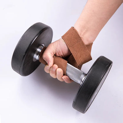 Leather Weight Lifting Wrist Straps Pull-ups Bands Gym Lifting Straps with Non Slip Cowhide Grip