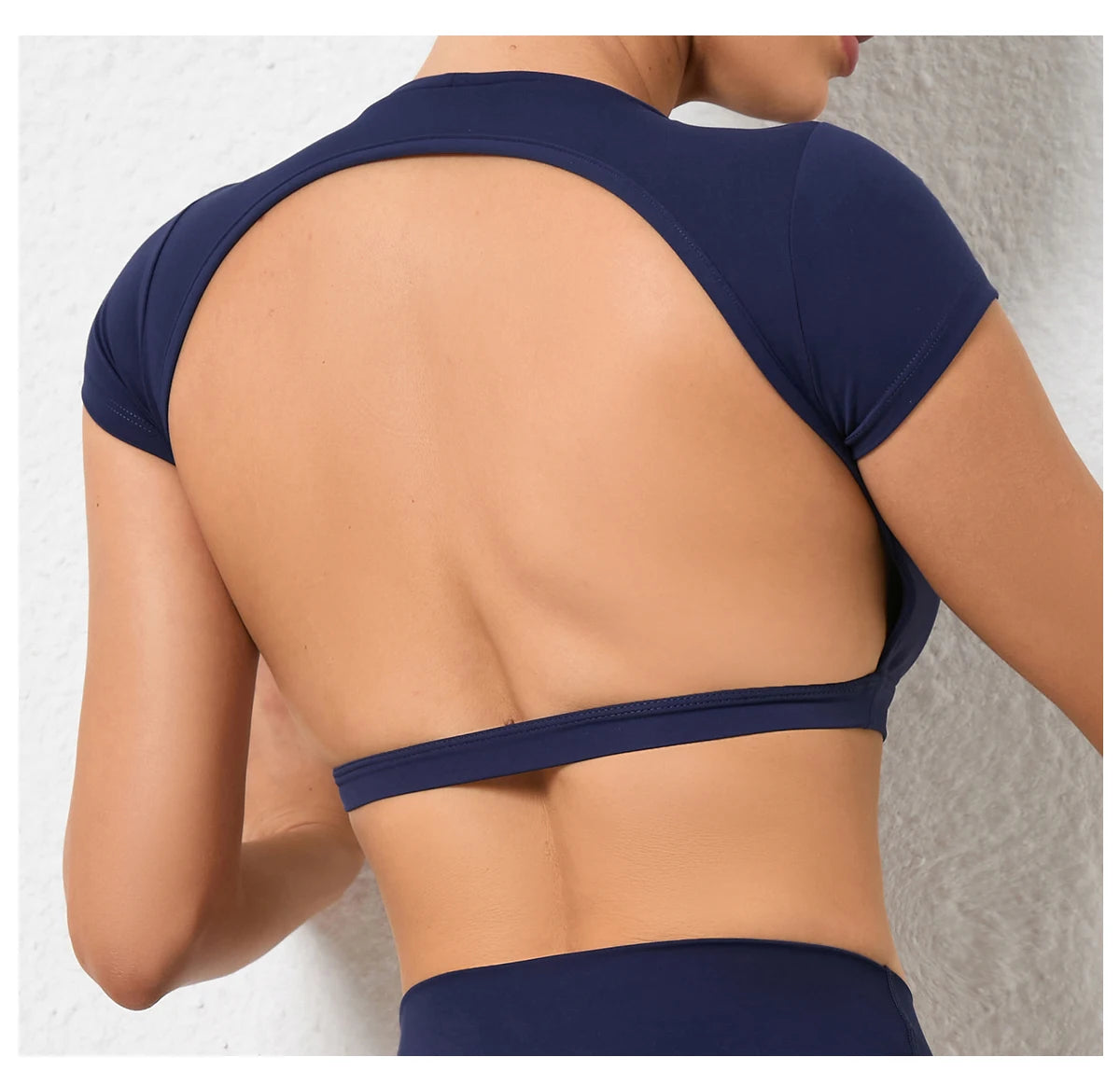 Sports Muscle Back Tee Padded Backless Sports Shirts Workout Yoga T-Shirt