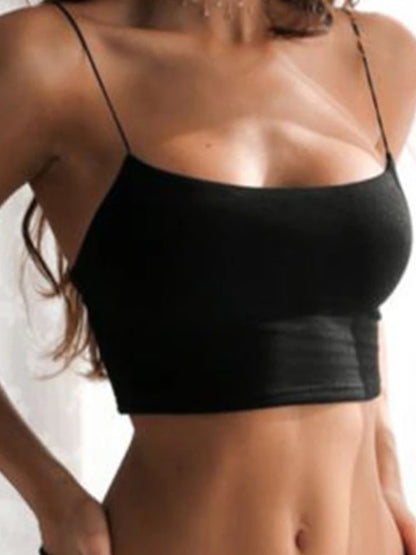 Sexy Tank Top Black Halter Crop Tops Backless Camisole Fashion Casual Tube Top Sleeveless Vest