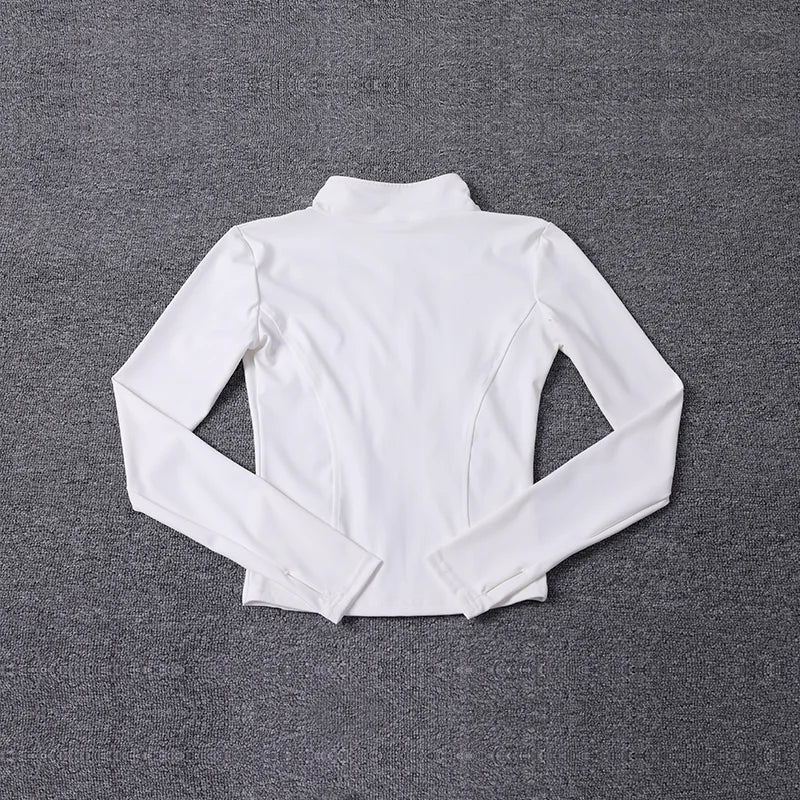 Women Sport Jacket Long Sleeve Shirt Workout Gym Training Clothing Yoga Sportswear