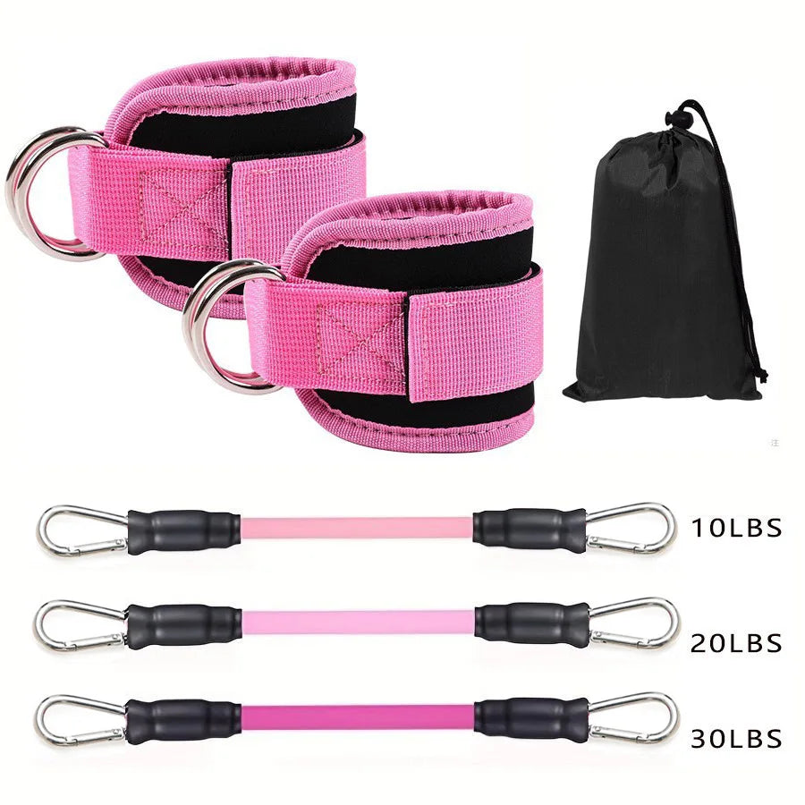 Ankle Straps Resistance Bands Set , Ankle Weight Yoga Elastic Fitness Band