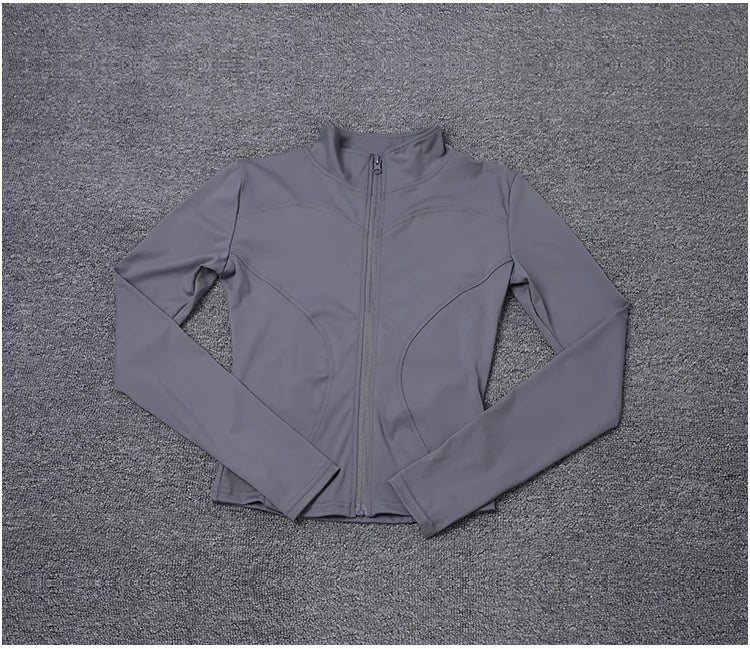 Women Sport Jacket Long Sleeve Shirt Workout Gym Training Clothing Yoga Sportswear