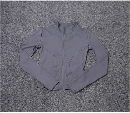Women Sport Jacket Long Sleeve Shirt Workout Gym Training Clothing Yoga Sportswear