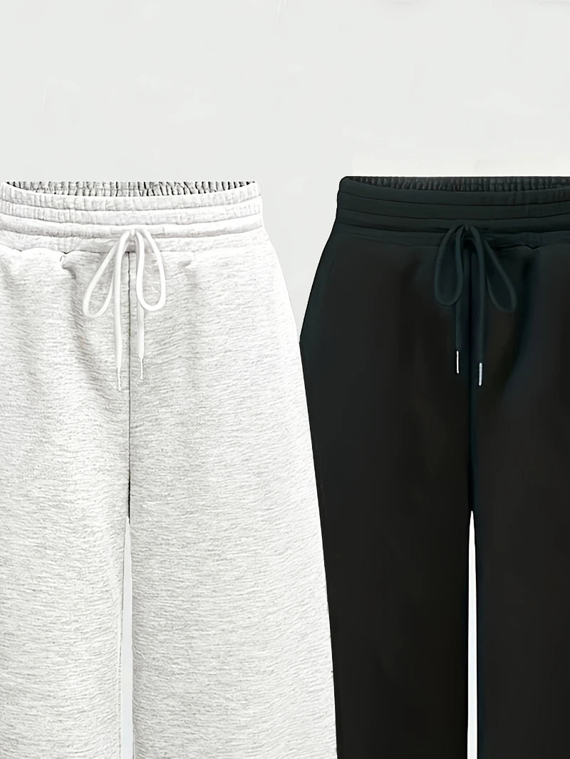 Casual Pants Simple Front-Tie Loose Fit Wide-Leg Trousers, Comfortable