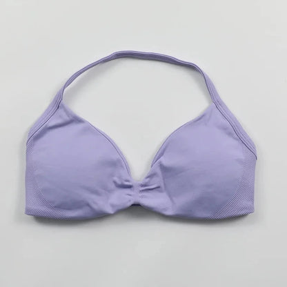 Strappy Bra Gym Top Women High Support Thin Strap Push up Bra