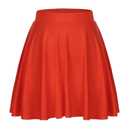 Sexy Ruffle Skirt Casual  Solid Color Elastic Waistband Flared Skirts Loungewear Homewear Sportwear Clubwear